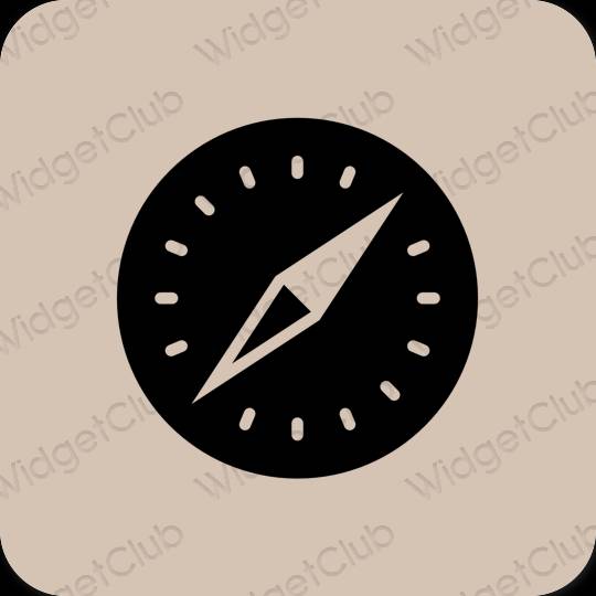 Естетски беж Safari иконе апликација