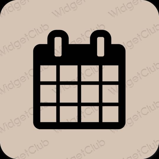 Естетичен бежово Calendar икони на приложения