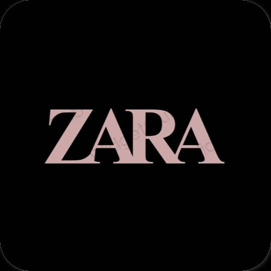 Æstetisk sort ZARA app ikoner