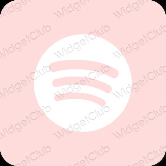 Estetis merah muda pastel Spotify ikon aplikasi