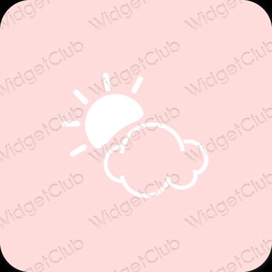 Αισθητικός ροζ Weather εικονίδια εφαρμογών