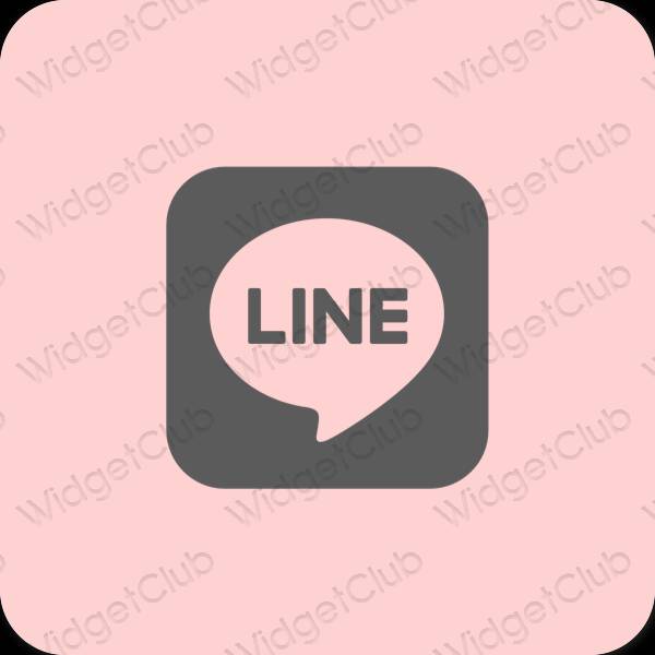 Estetyka różowy LINE ikony aplikacji