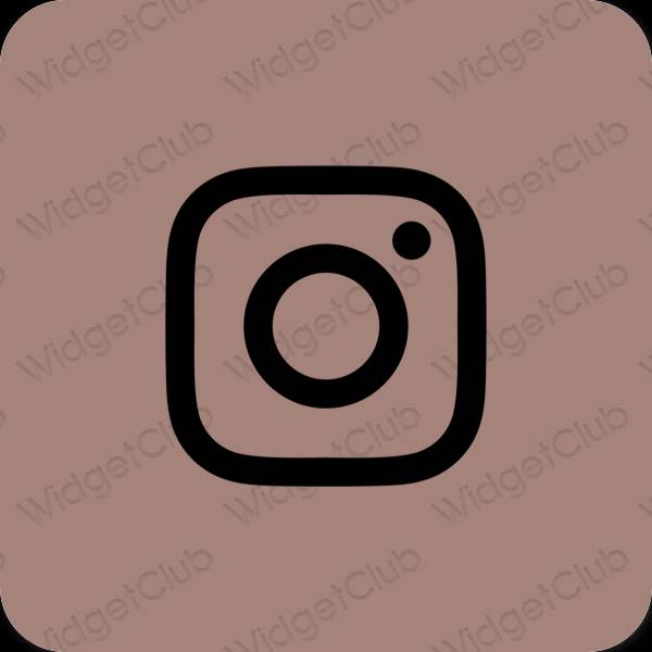Esztétika barna Instagram alkalmazás ikonok