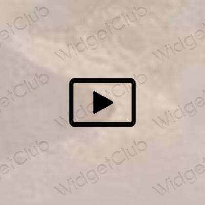 Estetinis smėlio spalvos Youtube programėlių piktogramos