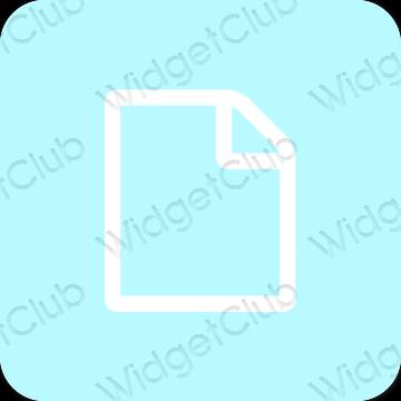 Естетичен пастелно синьо Notes икони на приложения