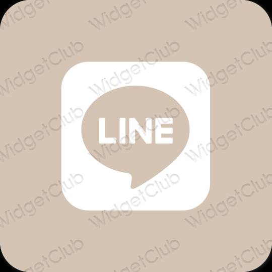 Estetický béžový LINE ikony aplikací