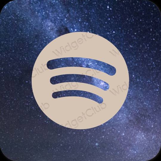 Esztétika bézs Spotify alkalmazás ikonok