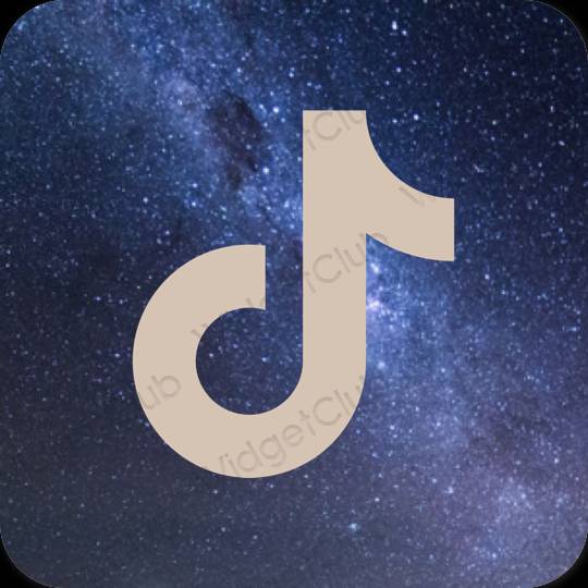 Stijlvol beige TikTok app-pictogrammen