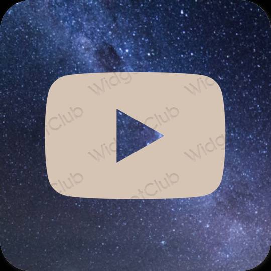 미적인 베이지 Youtube 앱 아이콘