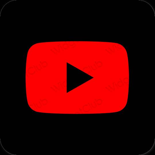 Estetsko rdeča Youtube ikone aplikacij
