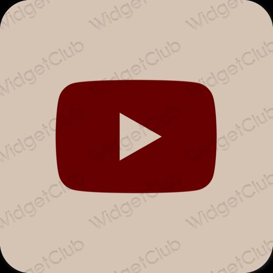 Estético bege Youtube ícones de aplicativos