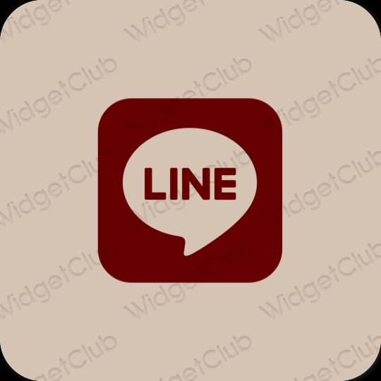 Естетичен бежово LINE икони на приложения