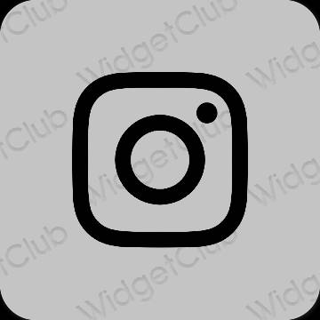 جمالي اللون الرمادي Instagram أيقونات التطبيق
