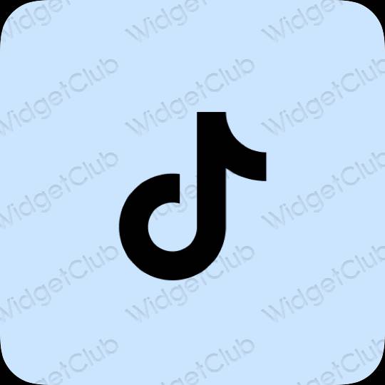 Ესთეტიური პასტელი ლურჯი TikTok აპლიკაციის ხატები
