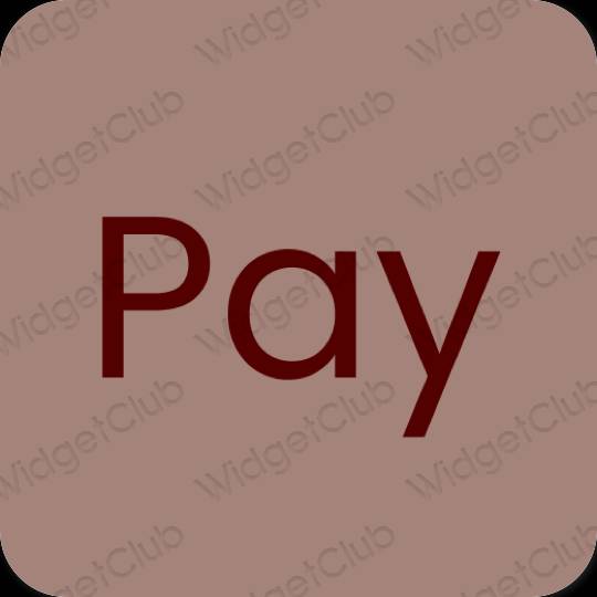Esthétique brun PayPay icônes d'application