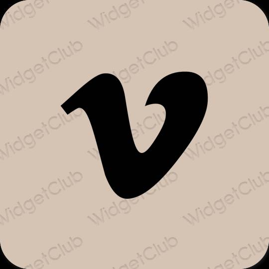 Ästhetisch Beige Vimeo App-Symbole
