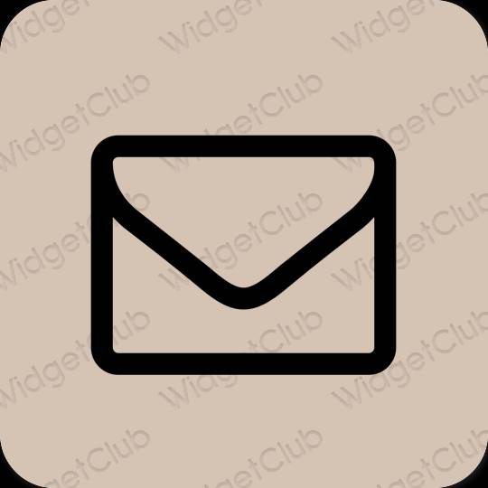 Estético bege Mail ícones de aplicativos