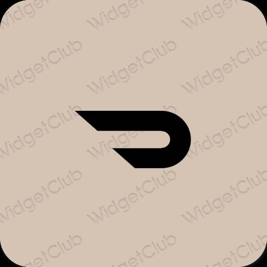 Estetyka beżowy Doordash ikony aplikacji