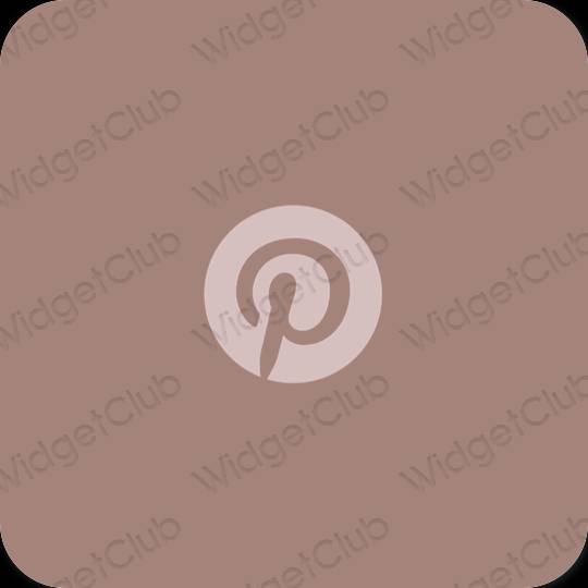 미적인 갈색 Pinterest 앱 아이콘