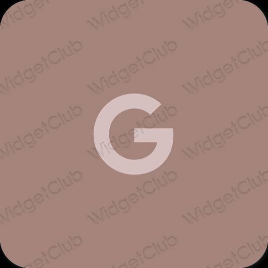 Естетски браон Google иконе апликација