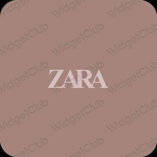 Estetické hnedá ZARA ikony aplikácií