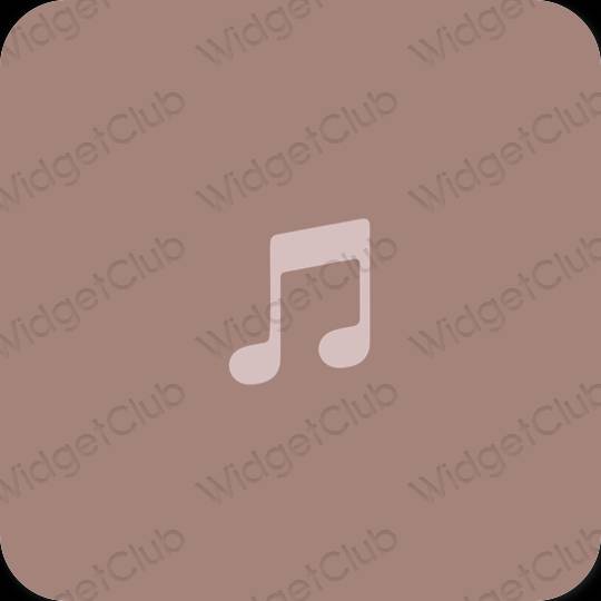 Estetski smeđa Music ikone aplikacija