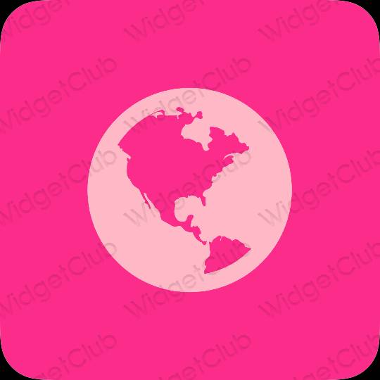 Estetico rosa fluo Google icone dell'app