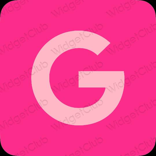 Estetico rosa fluo Google icone dell'app