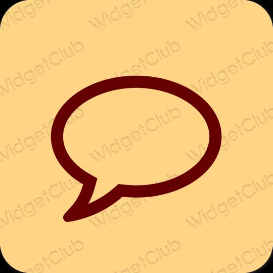 Estetický hnědý Messages ikony aplikací