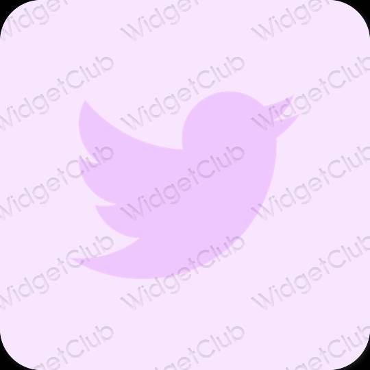 Estetisk lila Twitter app ikoner