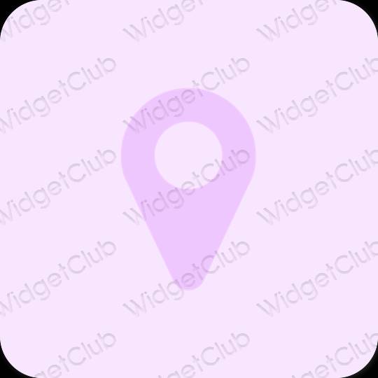 Estético púrpura Google Map iconos de aplicaciones