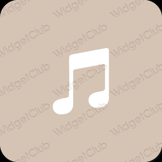 Estetic bej Apple Music pictogramele aplicației