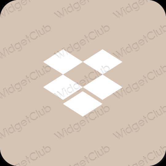 Естетичен бежово Dropbox икони на приложения