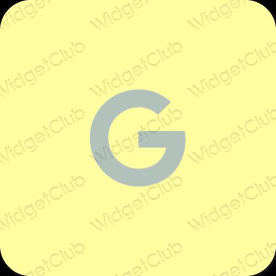 زیبایی شناسی رنگ زرد Google آیکون های برنامه