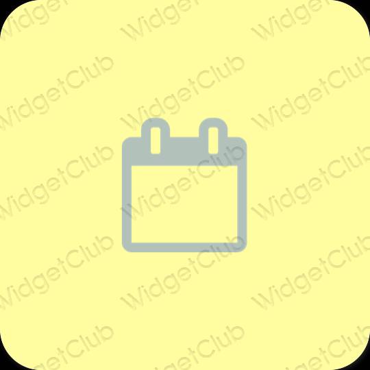 Estético amarelo Calendar ícones de aplicativos