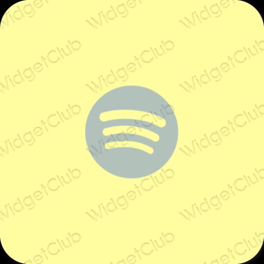 Естетски жута Spotify иконе апликација