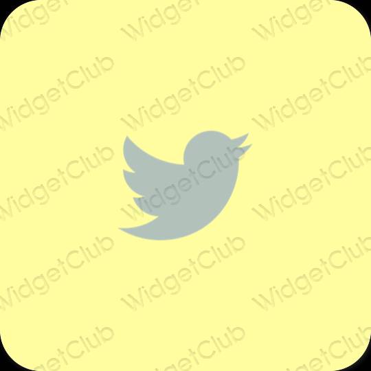 Estetik kuning Twitter ikon aplikasi