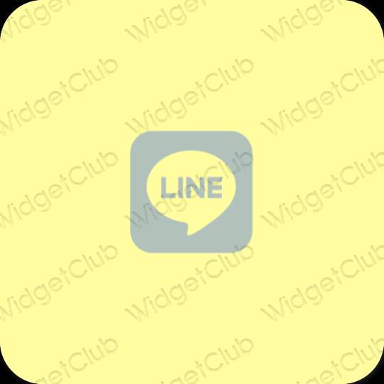 אֶסתֵטִי צהוב LINE סמלי אפליקציה