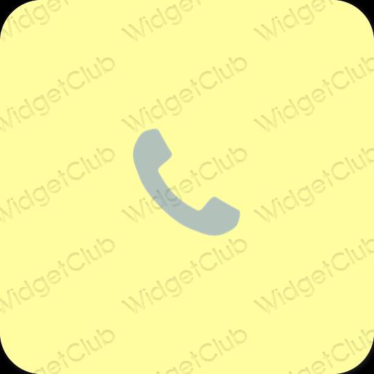 Estetik kuning Phone ikon aplikasi
