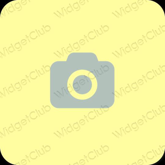 Estético amarillo Camera iconos de aplicaciones
