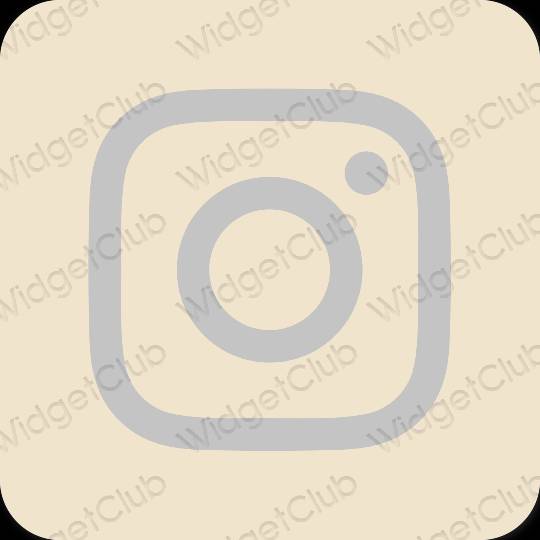 Estetický béžový Instagram ikony aplikací