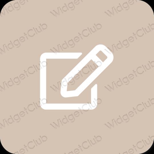 Stijlvol beige Notes app-pictogrammen