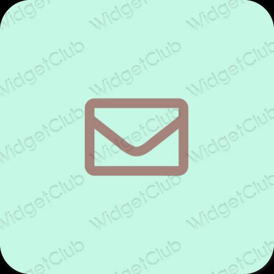Estetický pastelově modrá Mail ikony aplikací