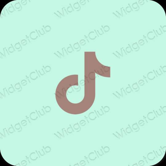Estetisk pastellblå TikTok app ikoner