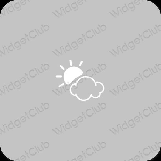 Ästhetisch grau Weather App-Symbole