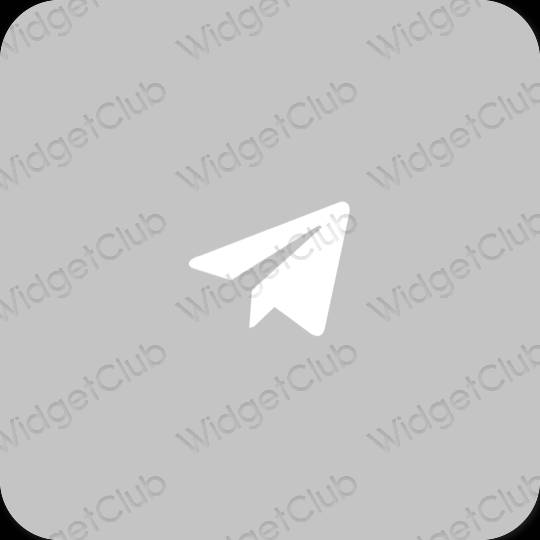 審美的 灰色的 Telegram 應用程序圖標