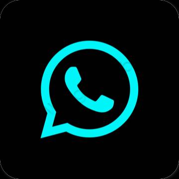 Estetyka czarny WhatsApp ikony aplikacji