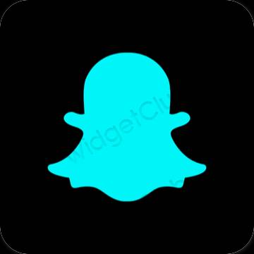 Естетичен черен snapchat икони на приложения