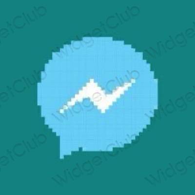 Aesthetic blue Messenger app icons