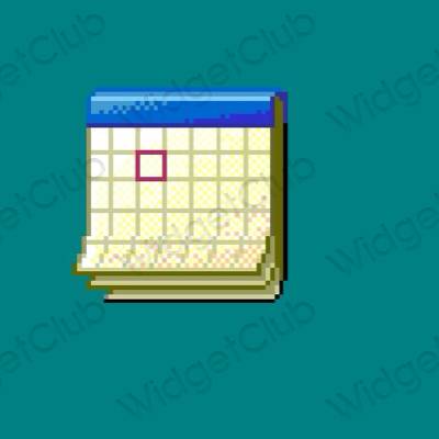 Aesthetic blue Calendar app icons